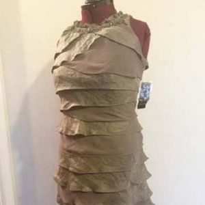 Socializing Dress, Size 10, fun tan with hint of green